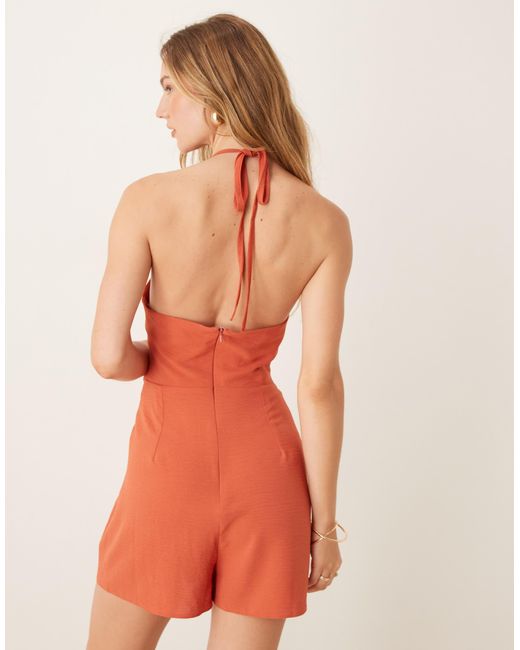ASOS Orange – neckholder-playsuit