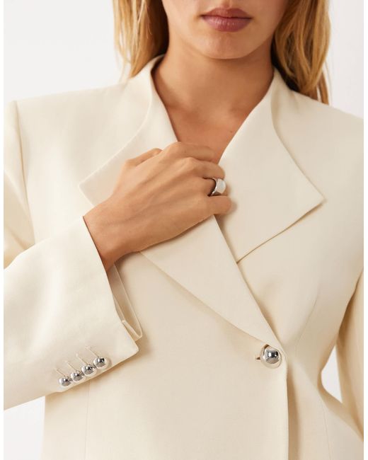 Mango Natural Tailored Blazer
