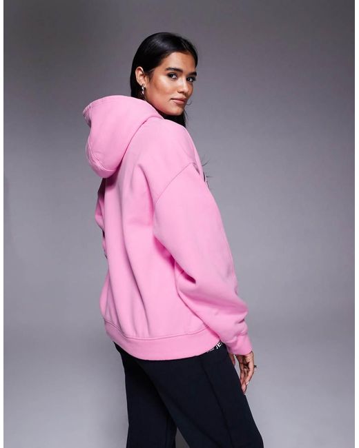 Good For Nothing Pink Contrast Print Relaxed Hoodie