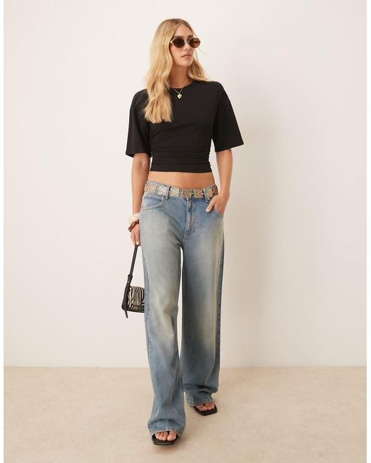 Gina Tricot Black Ruched Top