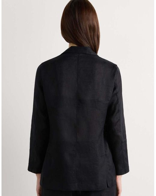 Intimissimi Black The Pure Linen Plain-Weave Linen Jacket