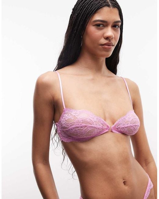 ASOS White Lola Lace Front Fastening Triangle Bra