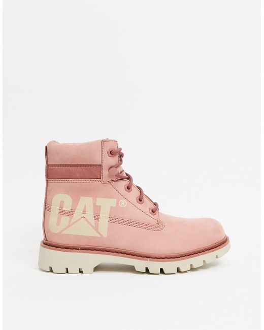 Caterpillar Pink Caterpillar Lyric Bold Leather Boots