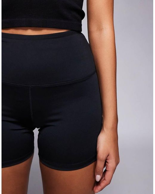 4505 Blue Hourglass Icon Active High Waist 5 Inch Legging Short With Zip Phone Pocket