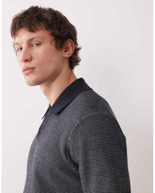Farah Gray Birch Short Sleeve Knitted Logo Polo Shirt for men