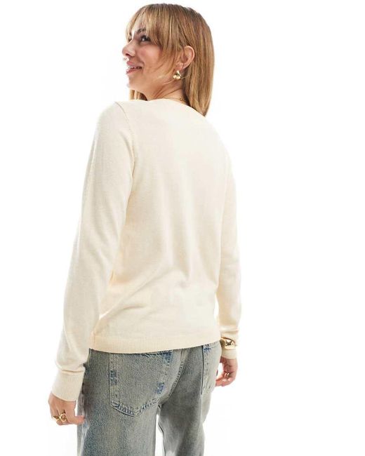 Jersey Con Cuello Redondo De Punto De -Blanco Object de color White