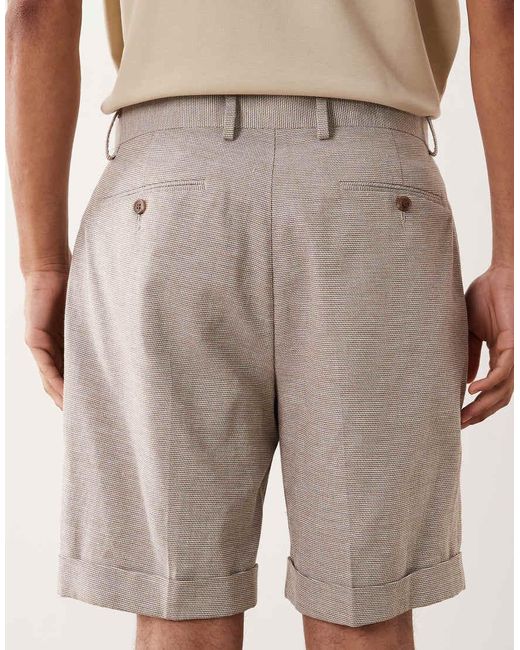 ASOS Natural Linen Rich Tailored Regular Shorts for men