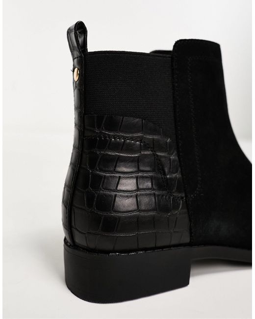 New Look Wide Fit - Platte Chelsea Boots Met Brede Pasvorm in het Black