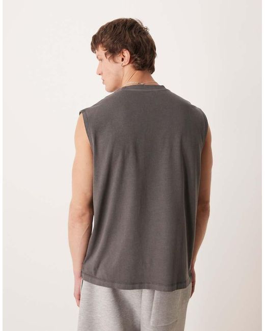 ASOS Gray Heavyweight Oversized Tank for men