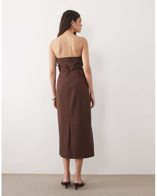 Nobody's Child Brown Tailored Bandeau Dress