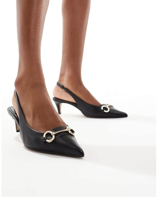 ALDO White Finnea Kitten Heel Slingback Shoes