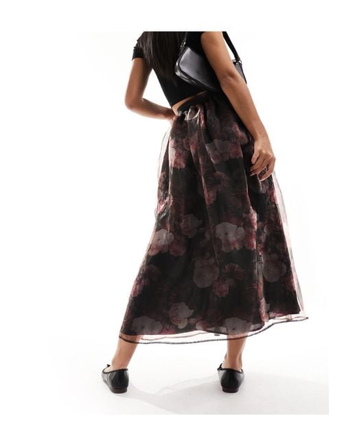 Miss Selfridge Black Organza Maxi Skirt