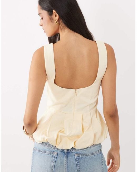 ASOS Blue Scoop Neck Peplum Cami