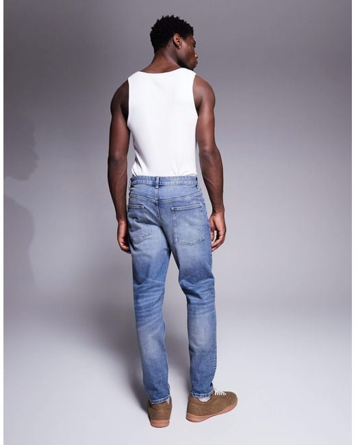 ASOS Blue Tapered Jeans for men