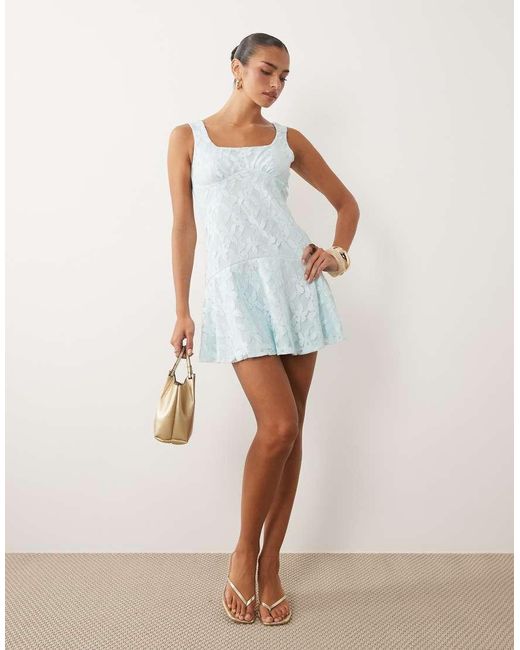ASOS White Lace Mini Dress With Flippy Hem