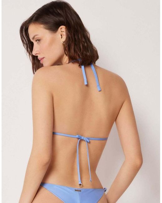 Calzedonia Blue Premium Fit Triangle Bikini Top