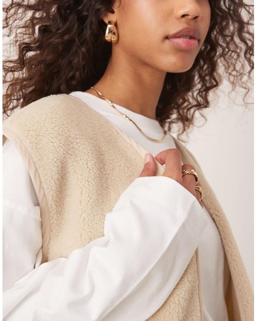 ASOS Blue Borg Gilet With Binding