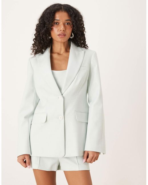 ASOS White Nipped Waist Blazer