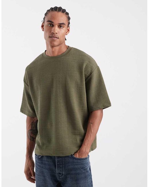 ASOS Green Heavyweight Boxy Oversized T-Shirt for men