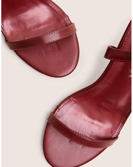 Public Desire Pink Barely Wide Fit Pu Round Toe Slingback Stiletto Heels