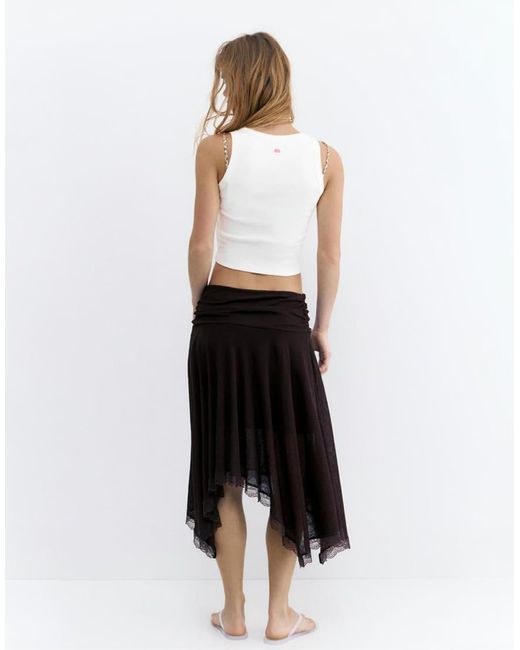 Pull&Bear White Embroidered Chilli Tank Top