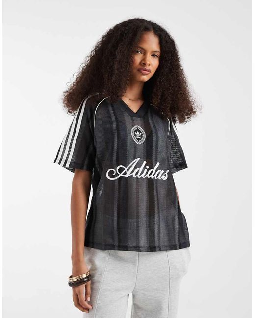 Adidas Originals Black Crochet Football Top