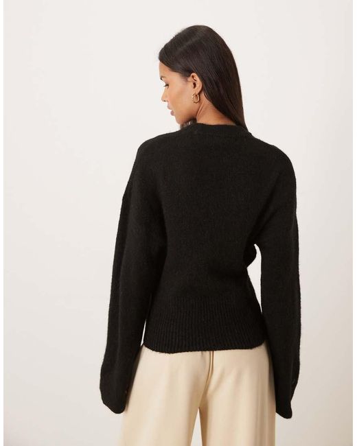 Gina Tricot Black Wide Sleeve Knitted Sweater
