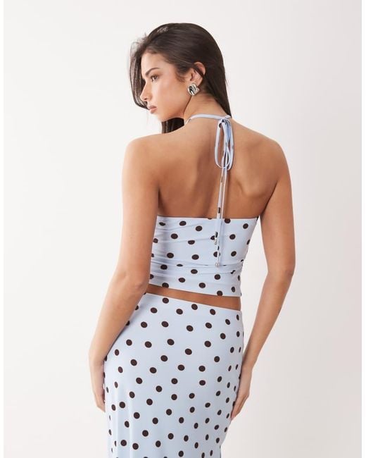 Forever New Blue Halter Neck Top Co-ord