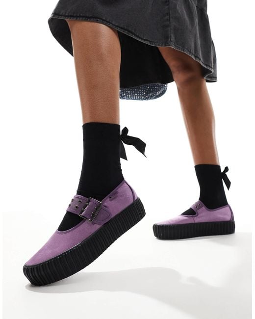 Vans Mary Jane Creeper Shoe With Strap Detail in Black | Lyst