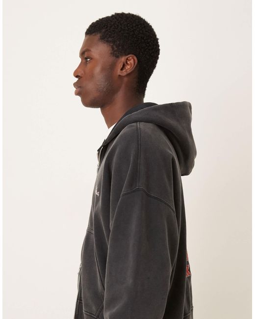 Sweat à capuche zippé avec motif western Abercrombie & Fitch pour homme en coloris Blue