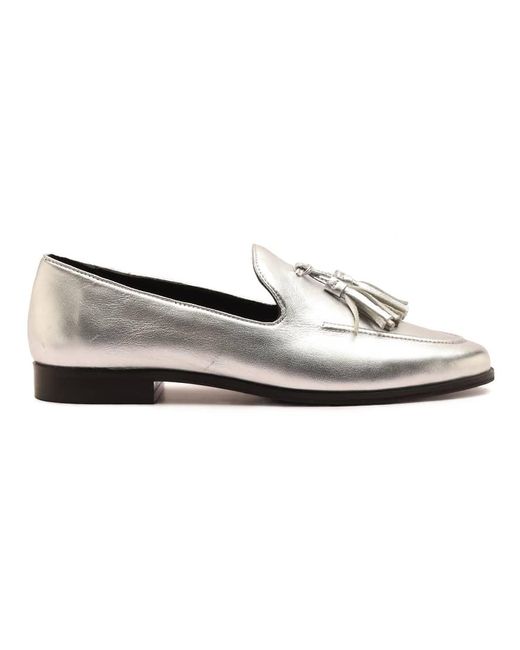 OFF THE HOOK White Moselle Leather Tassel Loafers