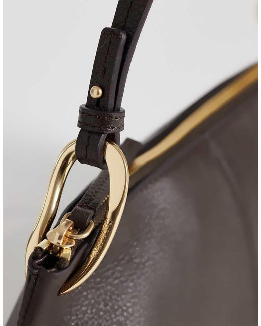 Calvin Klein Black Jeans Slouchy Leather Bag With Gold Hardware Details