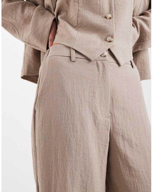 Object Natural Mix And Match Wide Leg Tailored Trouser Co-Ord
