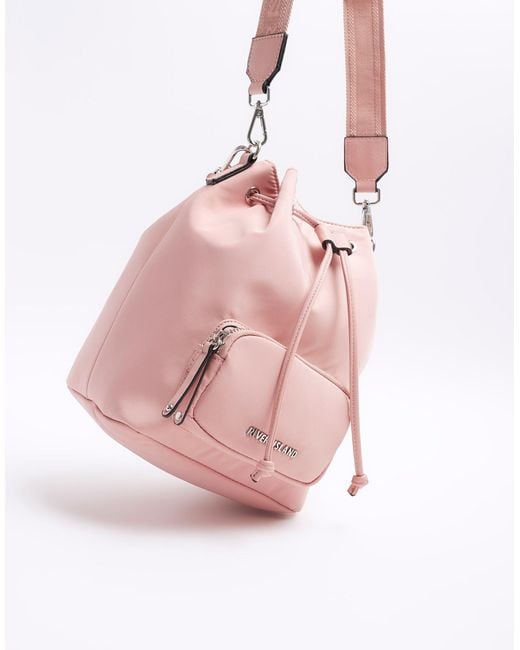 River Island Pink Bucket Bag