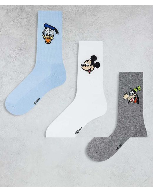 ASOS Metallic 3 Pack Disney's Mickey Mouse And Friends Socks