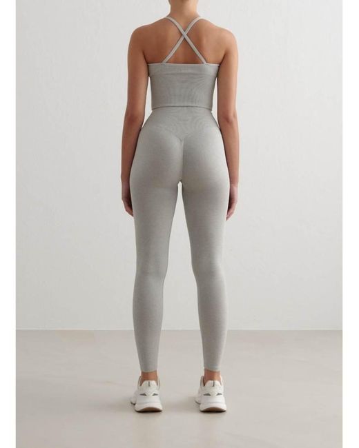 Aim'n Gray Melange Shape Seamless Cross Back Bralette