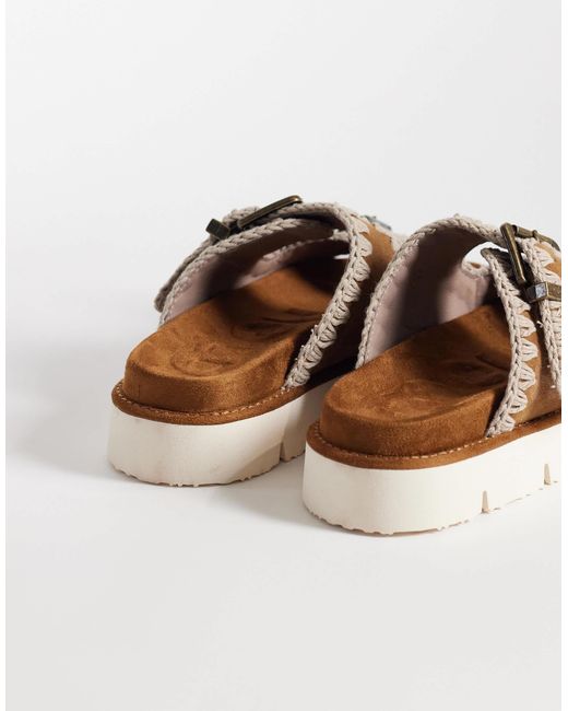 Mou Brown Two Buckle Sandals