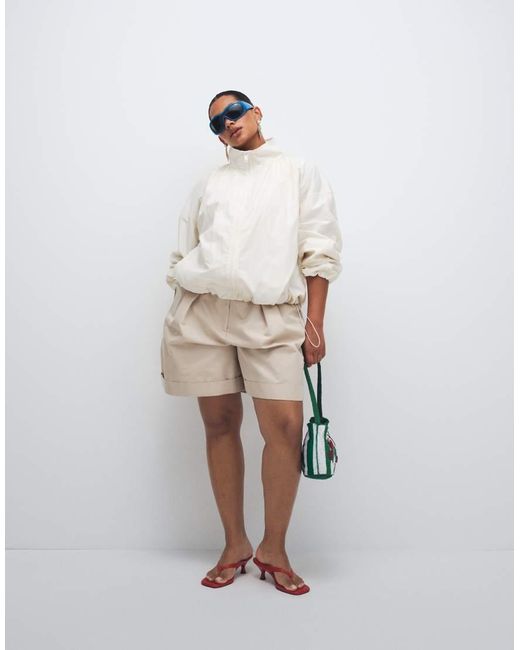 ASOS Blue Asos Design Curve Oversized Bubble Hem Track Jacket