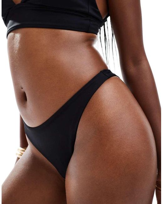 Braguitas De Bikini Hipster Negras De Pernera Alta Mix & Match De ASOS de color Black