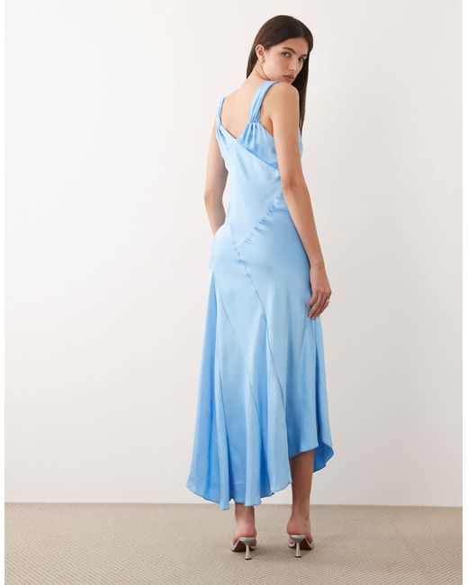 Never Fully Dressed Blue – sofia – satin-maxikleid