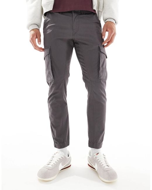 Jack & Jones Black Intelligence Cuffed Cargo Trouser for men