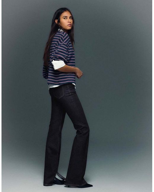 Bershka Blue Flared Jeans With Slit