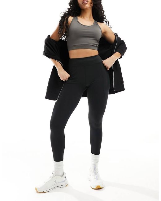 4505 Black Hourglass Icon Run Tie Waist legging With Pocket