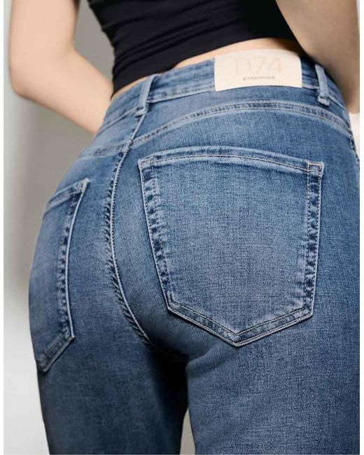 Stradivarius Blue D74 Flared Jeans With Slit