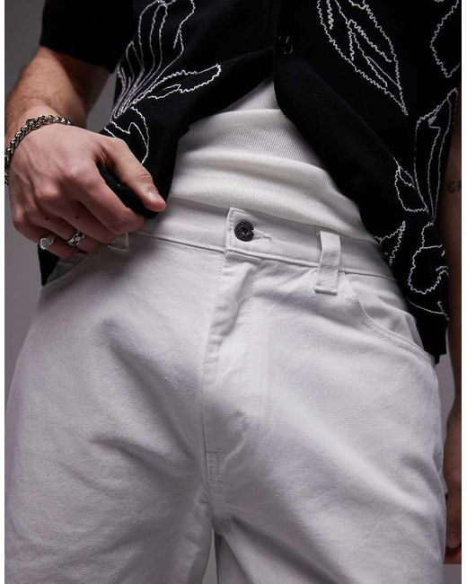 Pantalones Cortos De 11" Blancos De Corte Suelto Y Estilo Carpintero De Dickies de hombre de color Gray