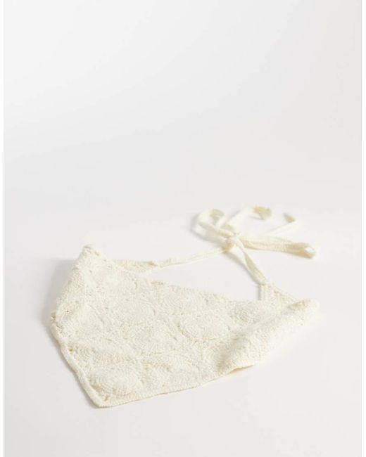 Glamorous Natural Crochet Headscarf
