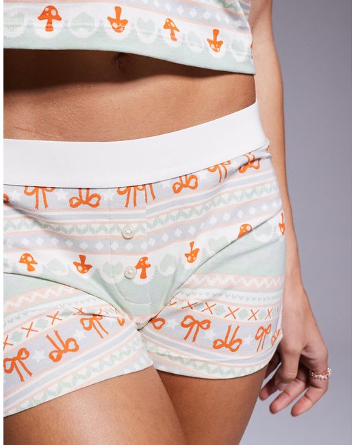 ASOS Multicolor – mix & match – pyjama-shorts mit norwegermuster