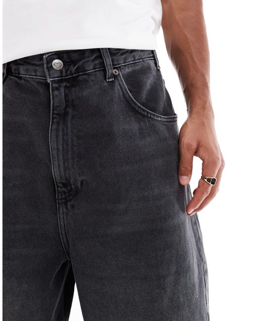 Pull&Bear White Super baggy Distressed Jorts for men