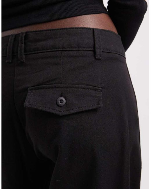JJXX Black High Waisted Barrel Fit Trousers