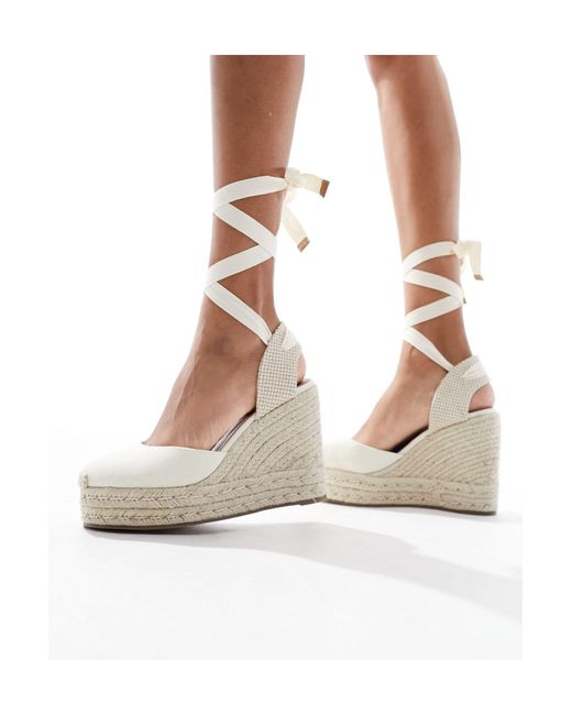 ASOS White Wide Fit Tyra Closed Toe Wedges